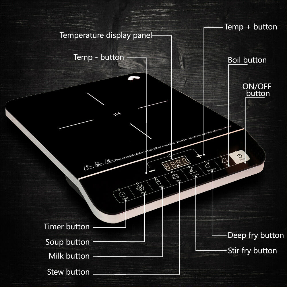 EASEPOT Portable Electric Induction Cooktop 1800W Cooker Countertop Hot Plates - Fresh Stock Dated December 2025