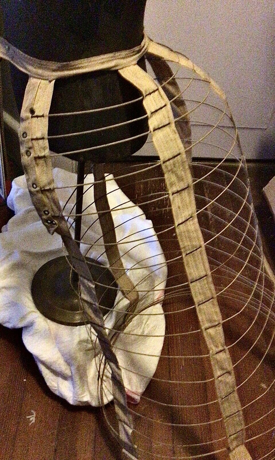 RARE & FAB Authentic 1800s Victorian Wire Hoop BUSTLE Cage Crinoline Skirt - Fresh Stock Dated March 2026