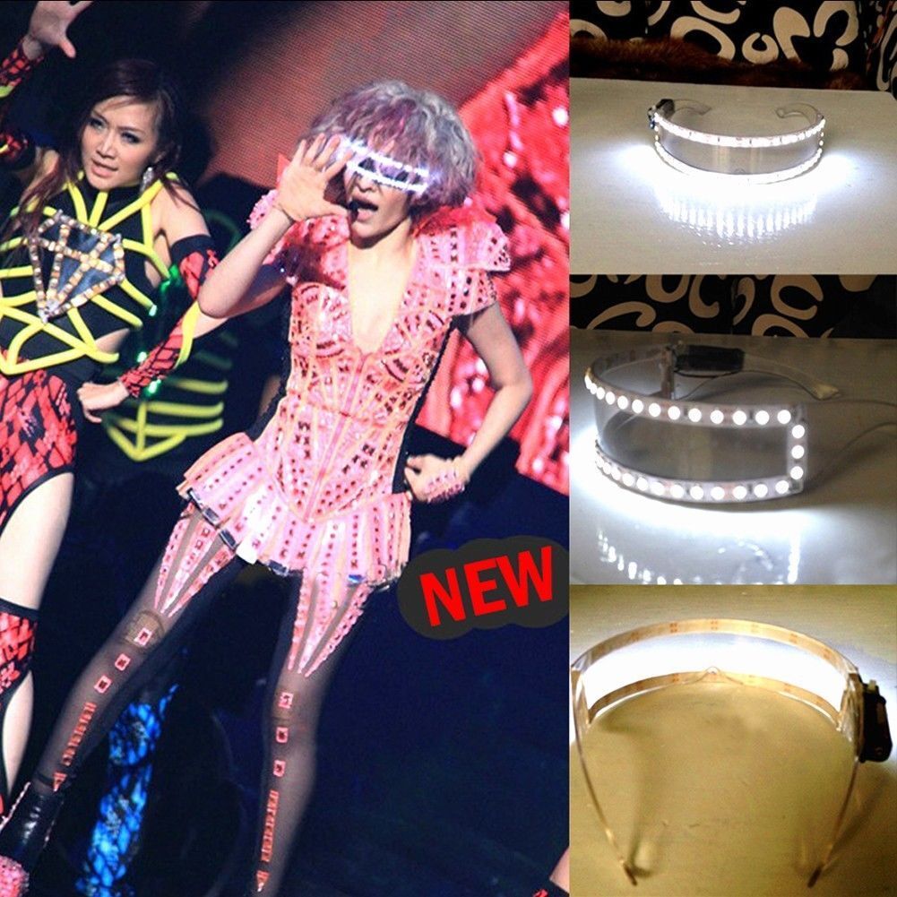 Blinking Led Shutter Shade Light Up Glasses Glow Flash Rave Party Club nightclub - Fresh Stock Dated February 2026