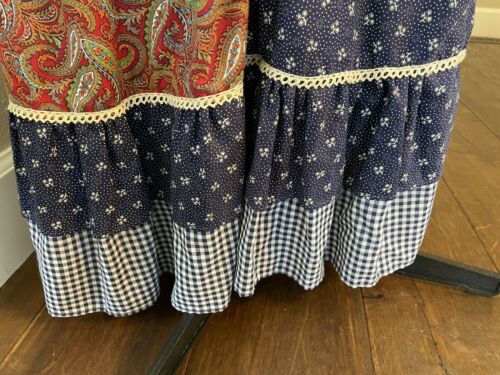 Vtg Gunne Sax Long Skirt Paisley Calico Gingham Size 9 Pockets Jessica's Gunnie - Fresh Stock Dated December 2025