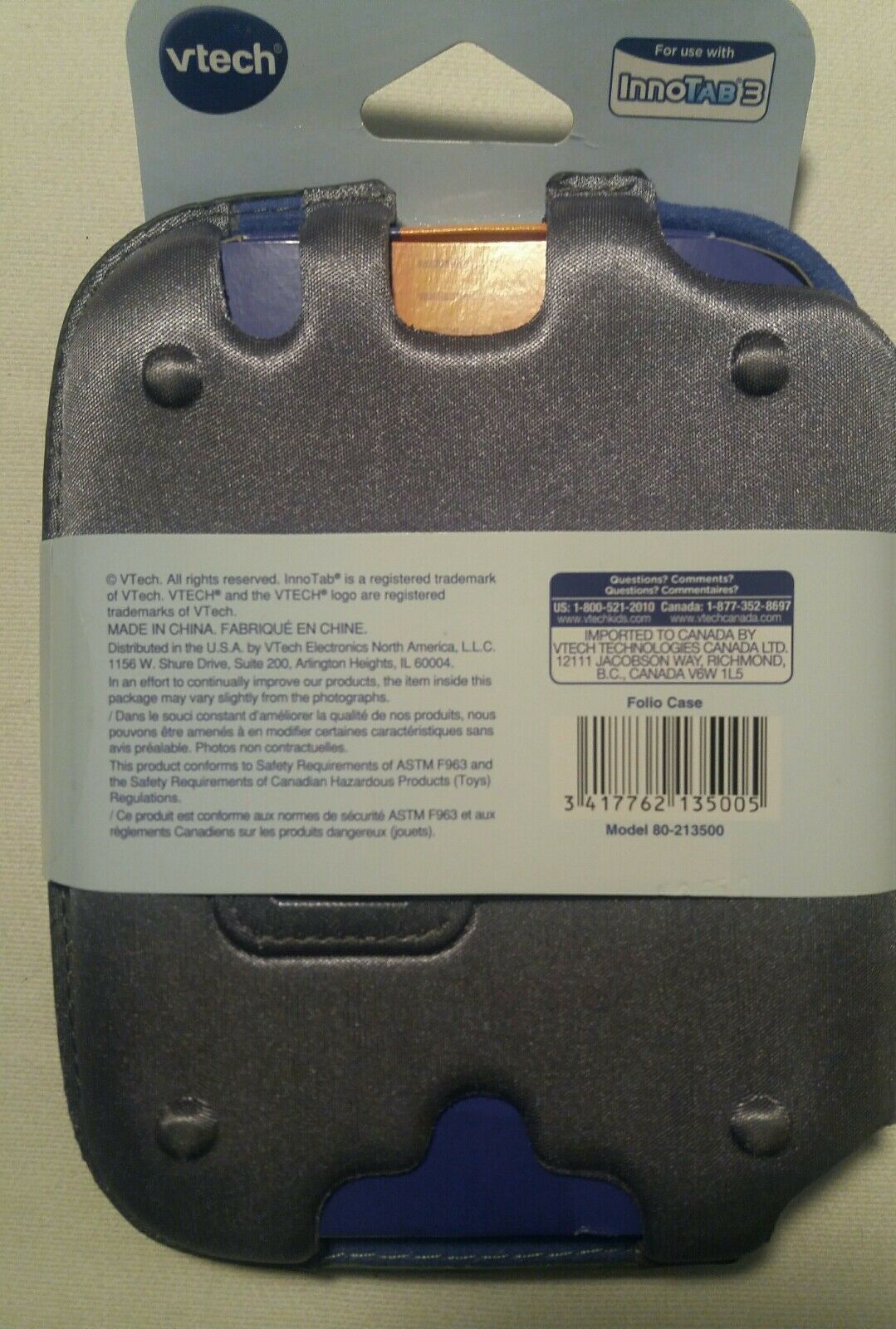 VTech InnoTab 3 Folio Case 80-213500 w/ Two Screen Protectors and Cleaning Cloth - Fresh Stock Dated February 2026