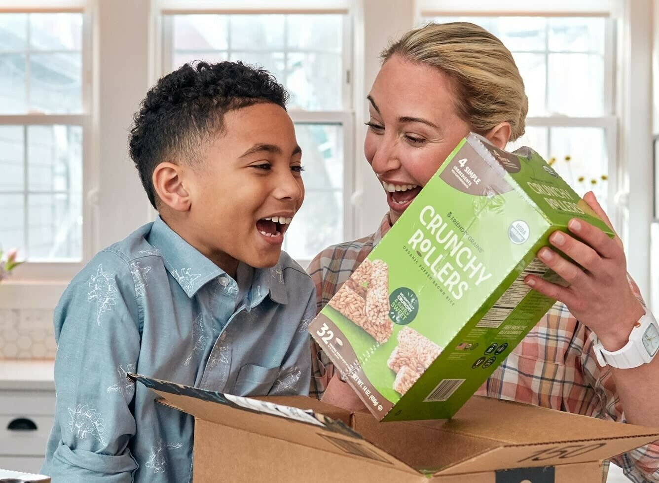 Friendly Grains - Crunchy Rollers - Organic Rice Snacks (16 packs of 2) From USA - Fresh Stock Dated February 2026