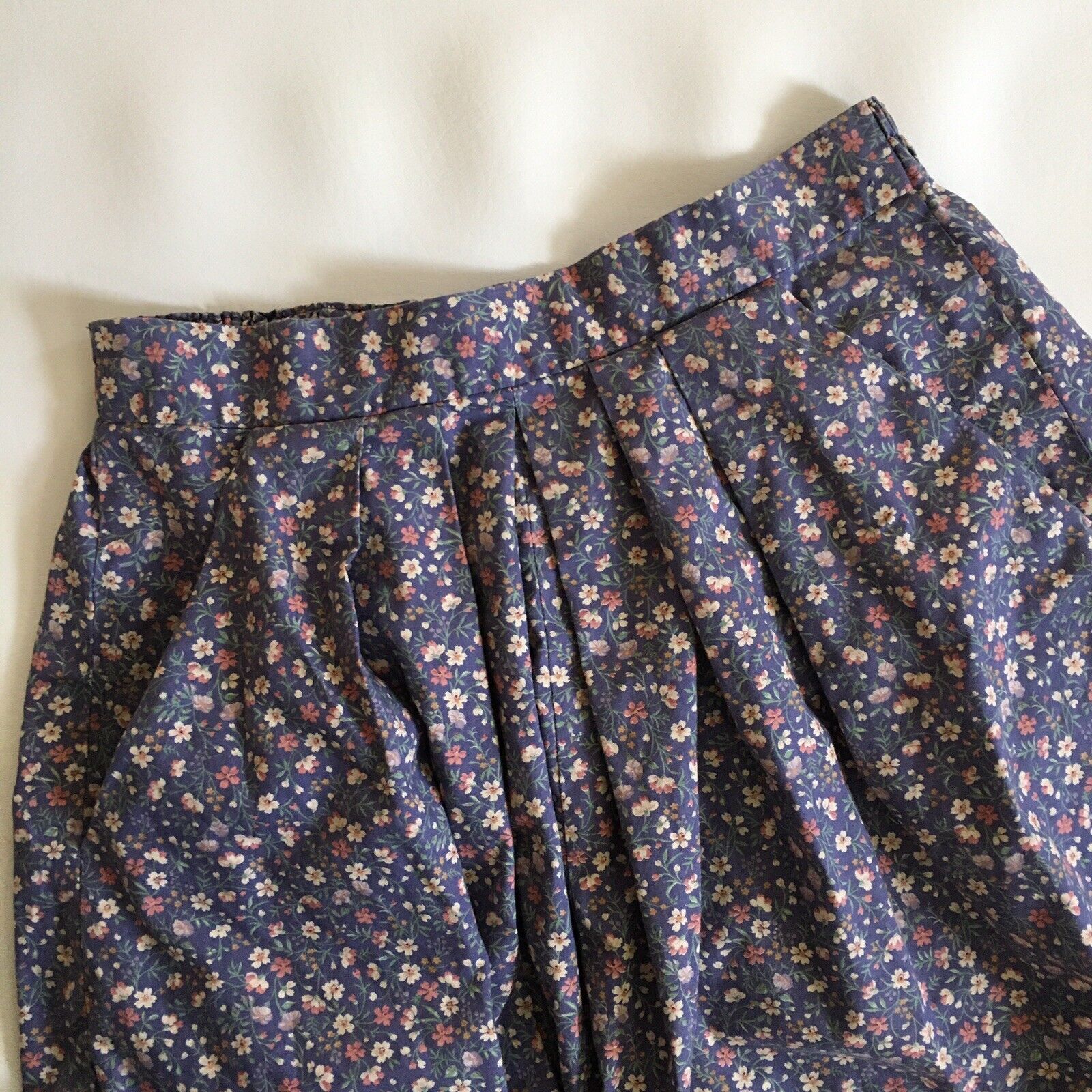 Vtg Homemade Skirt Midi Pocket Floral Cottagecore Peasant Waist 27” M - Fresh Stock Dated March 2026