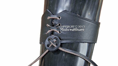 Cow Horn Medium Drinking Cup with Leather Handle - Fresh Stock Dated February 2026