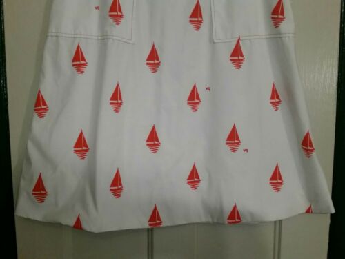 VINTAGE Vested Gentress Women's Orange White Sailboats Nautical Pockets Skirt 10 - Fresh Stock Dated February 2026