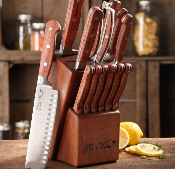 14-Piece Knife Cutlery Set with Wood Block Frontier Collection, Red Rosewood NEW - Fresh Stock Dated December 2025