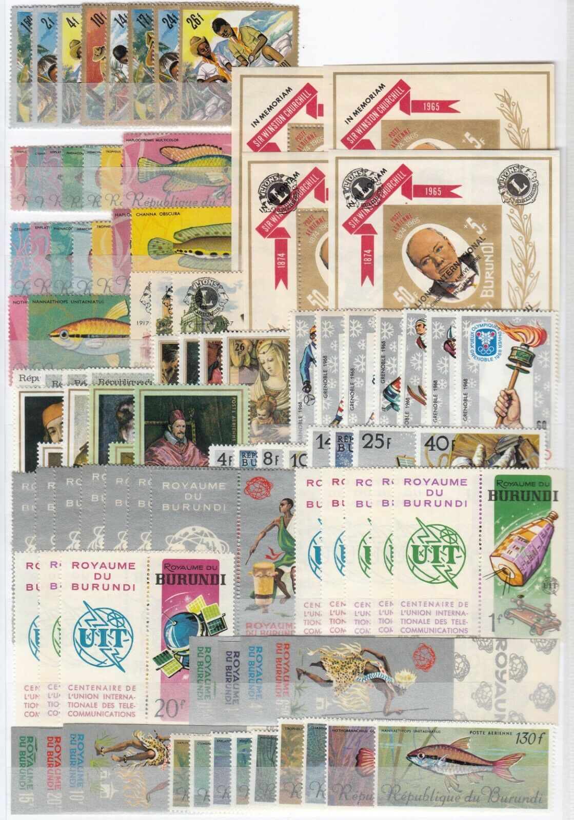 DE9323/ BURUNDI – 1966 / 1968 MINT MNH MODERN COLLECTION – CV 470 $ - Fresh Stock Dated December 2025