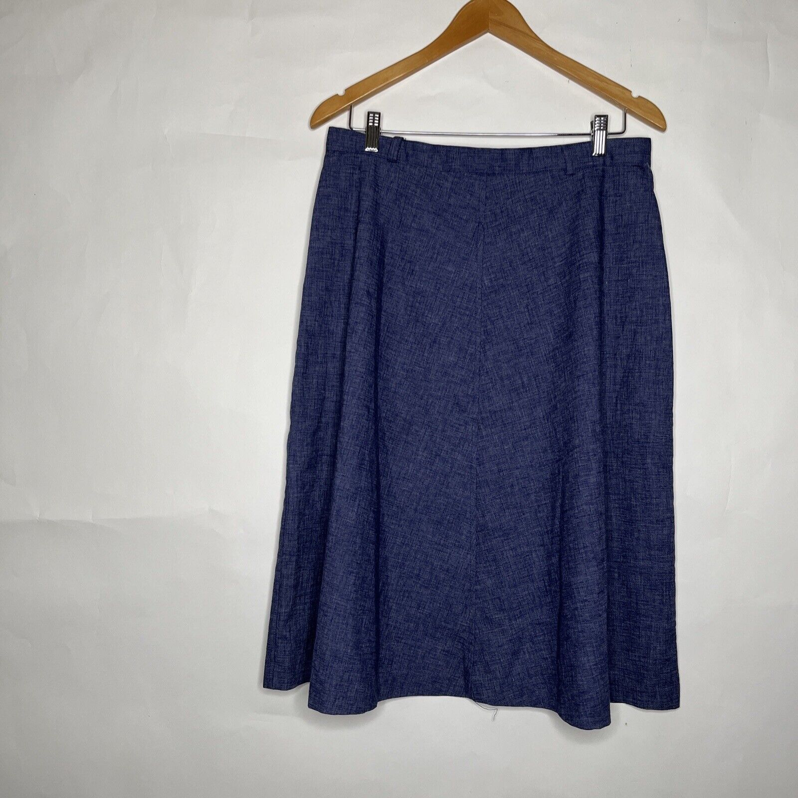 Vintage Medium Blue Chambray Skirt Union Made Below Knee A Line Zip Career Light - Fresh Stock Dated March 2026