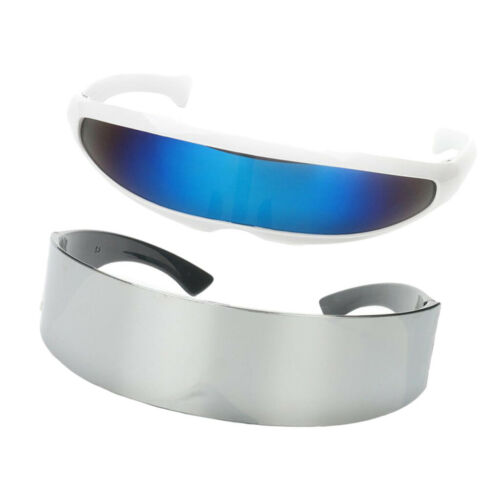 2x Funny Futuristic Blue Silver Alien Robot Glasses Space Party Sunglasses - Fresh Stock Dated December 2025