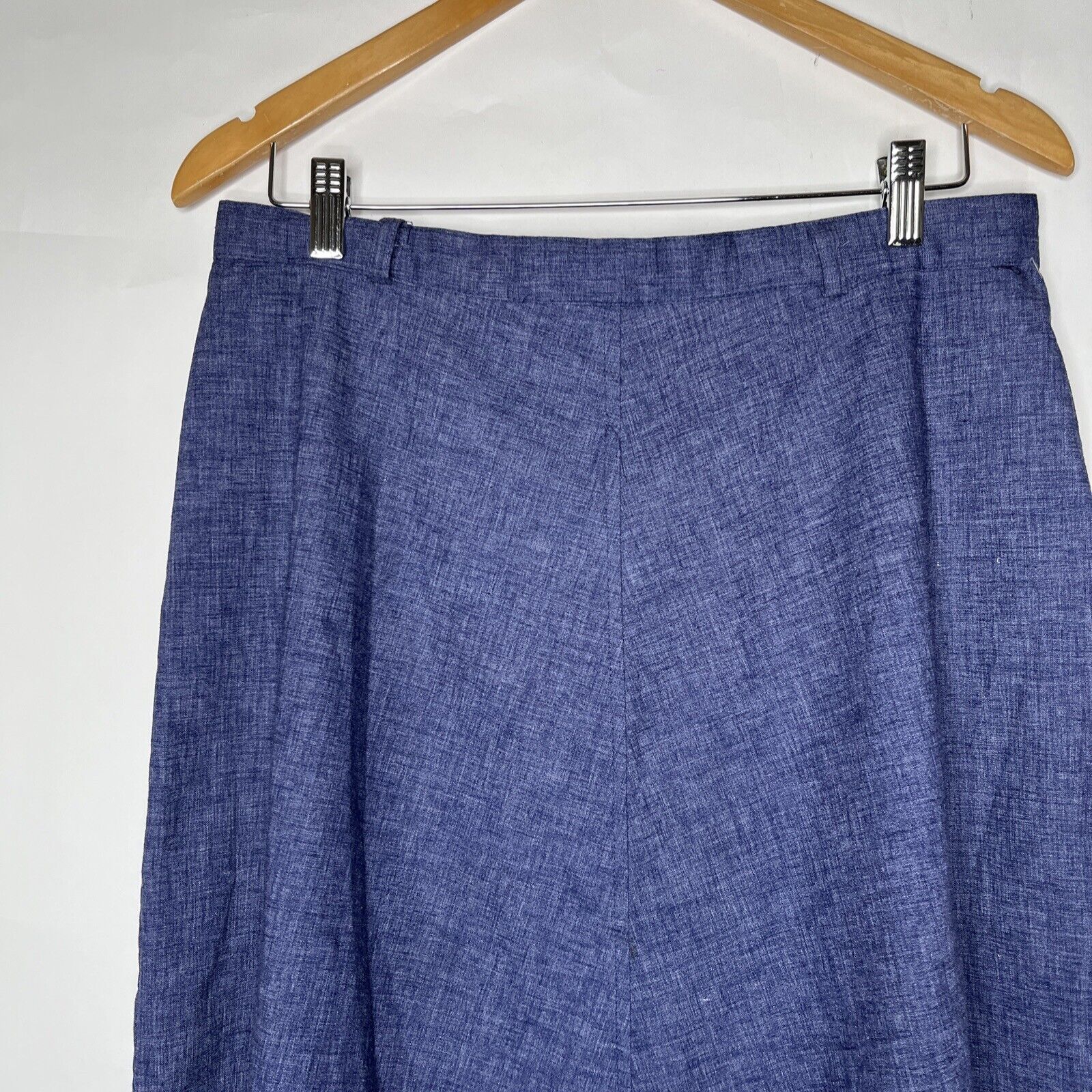 Vintage Medium Blue Chambray Skirt Union Made Below Knee A Line Zip Career Light - Fresh Stock Dated March 2026