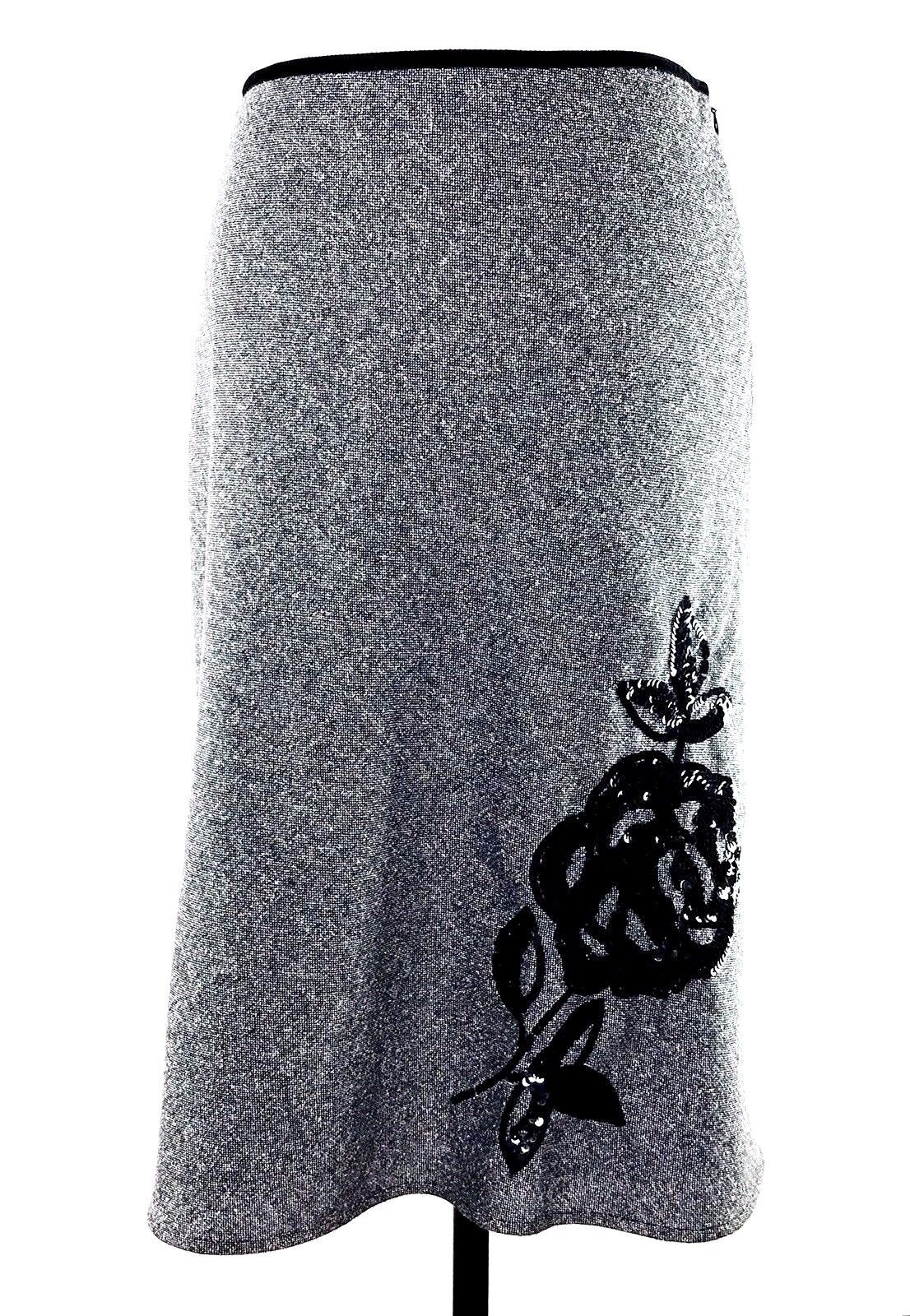 VTG 90s The Limited Skirt 4 Black Gray 90's Embellished Tweed A Line Wool Zipper - Fresh Stock Dated March 2026