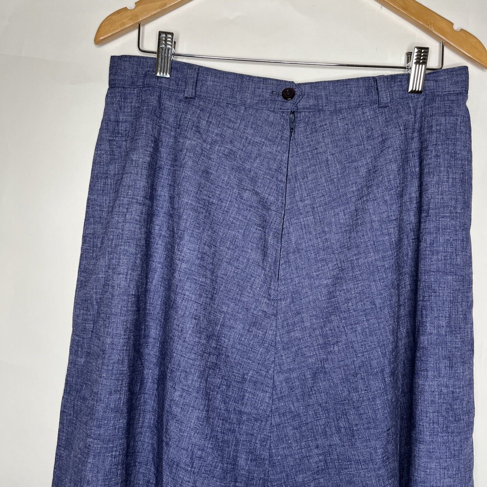 Vintage Medium Blue Chambray Skirt Union Made Below Knee A Line Zip Career Light - Fresh Stock Dated March 2026