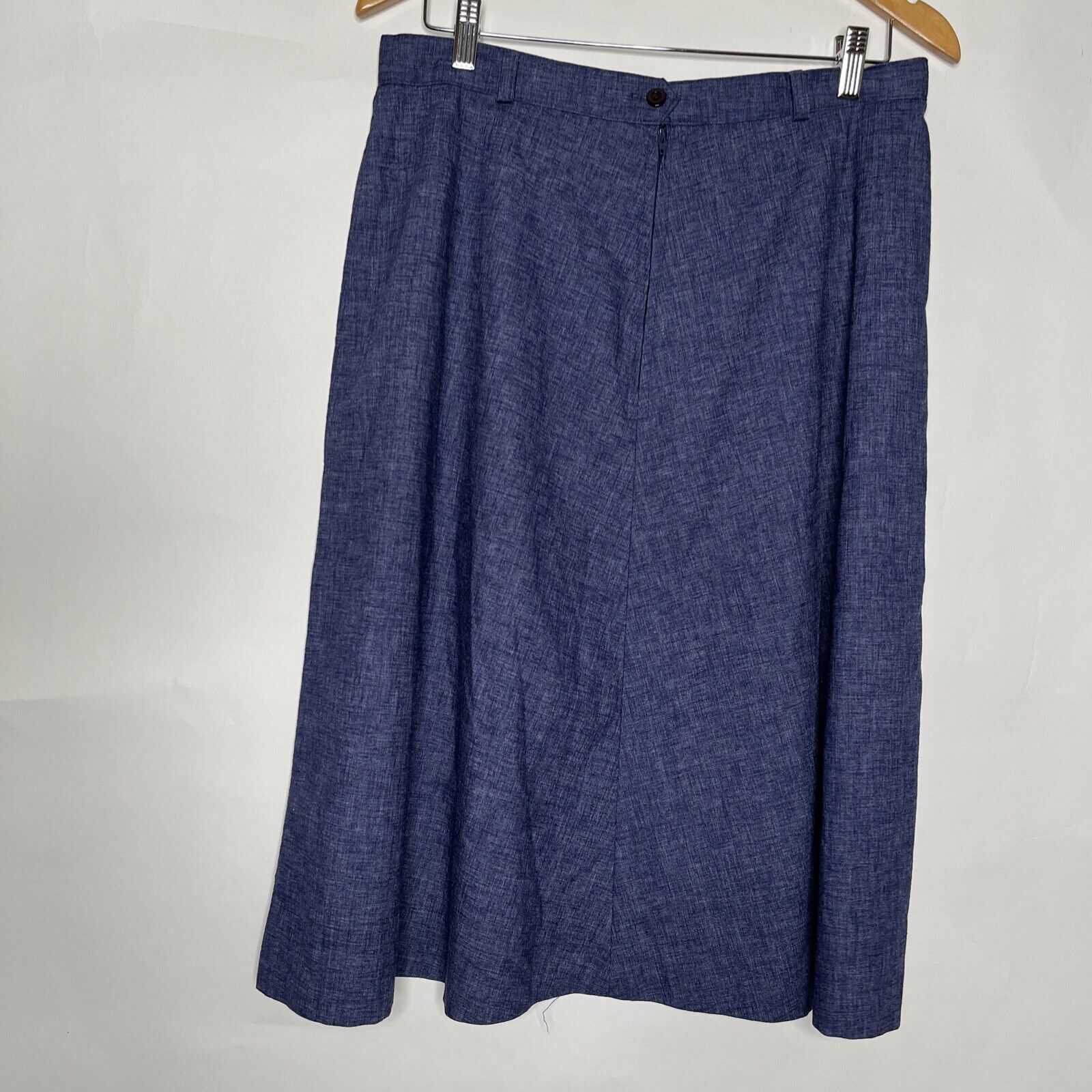 Vintage Medium Blue Chambray Skirt Union Made Below Knee A Line Zip Career Light - Fresh Stock Dated March 2026