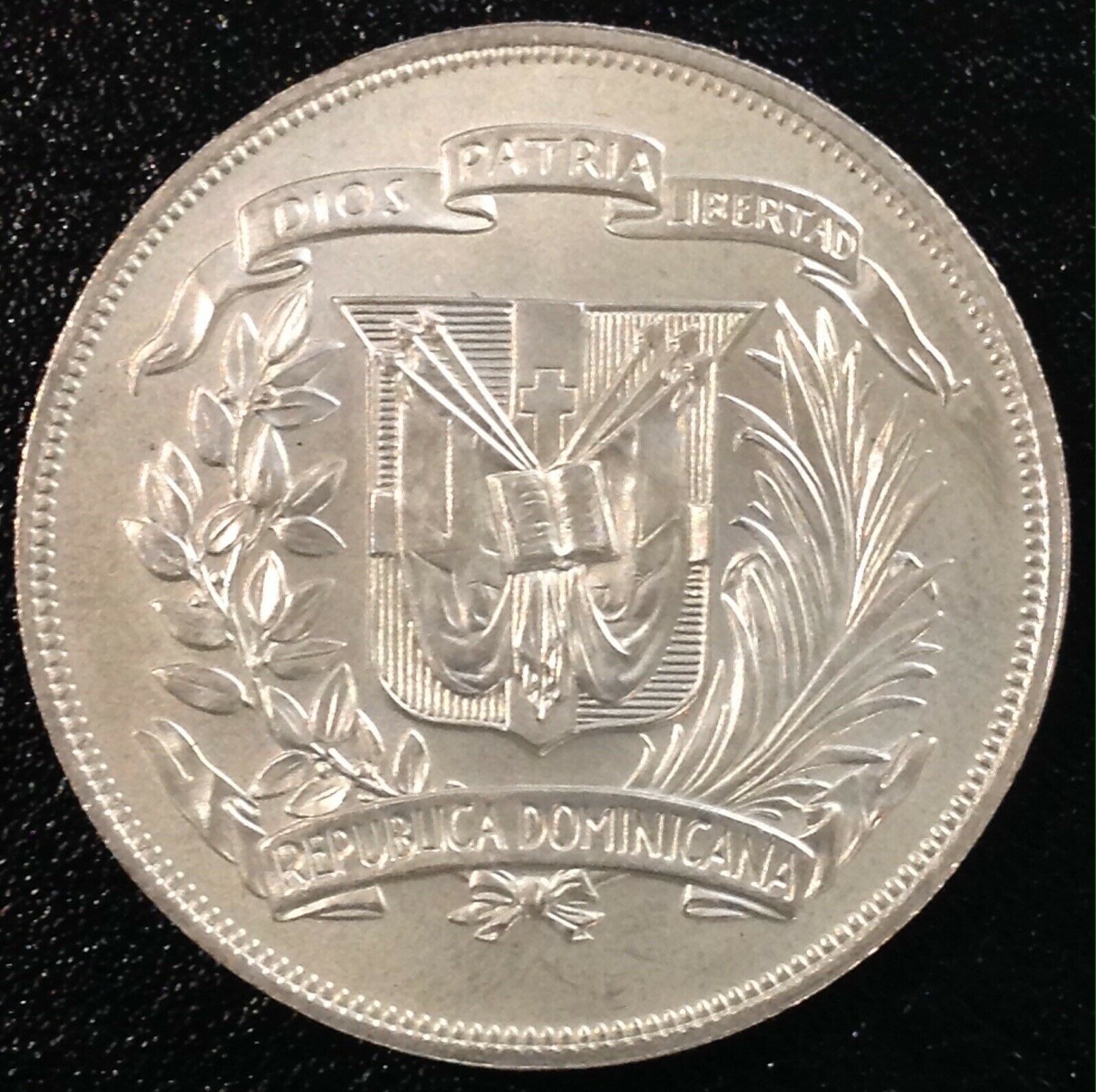 DOMINICAN REPUBLIC 1 Peso 1974 Silver Central American and Caribbean Games - Fresh Stock Dated December 2025