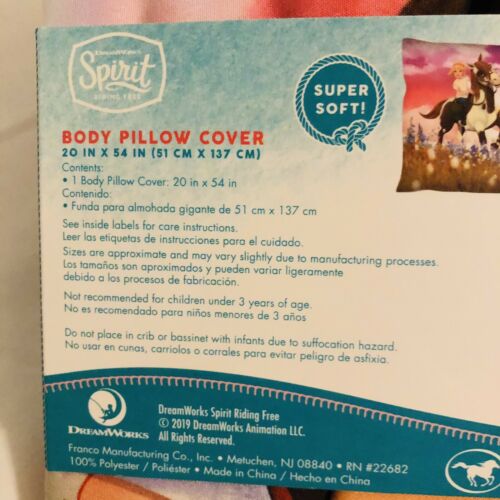 DreamWorks Spirit Riding Free Horses Body Pillow Cover Netflix -NEW - Fresh Stock Dated December 2025