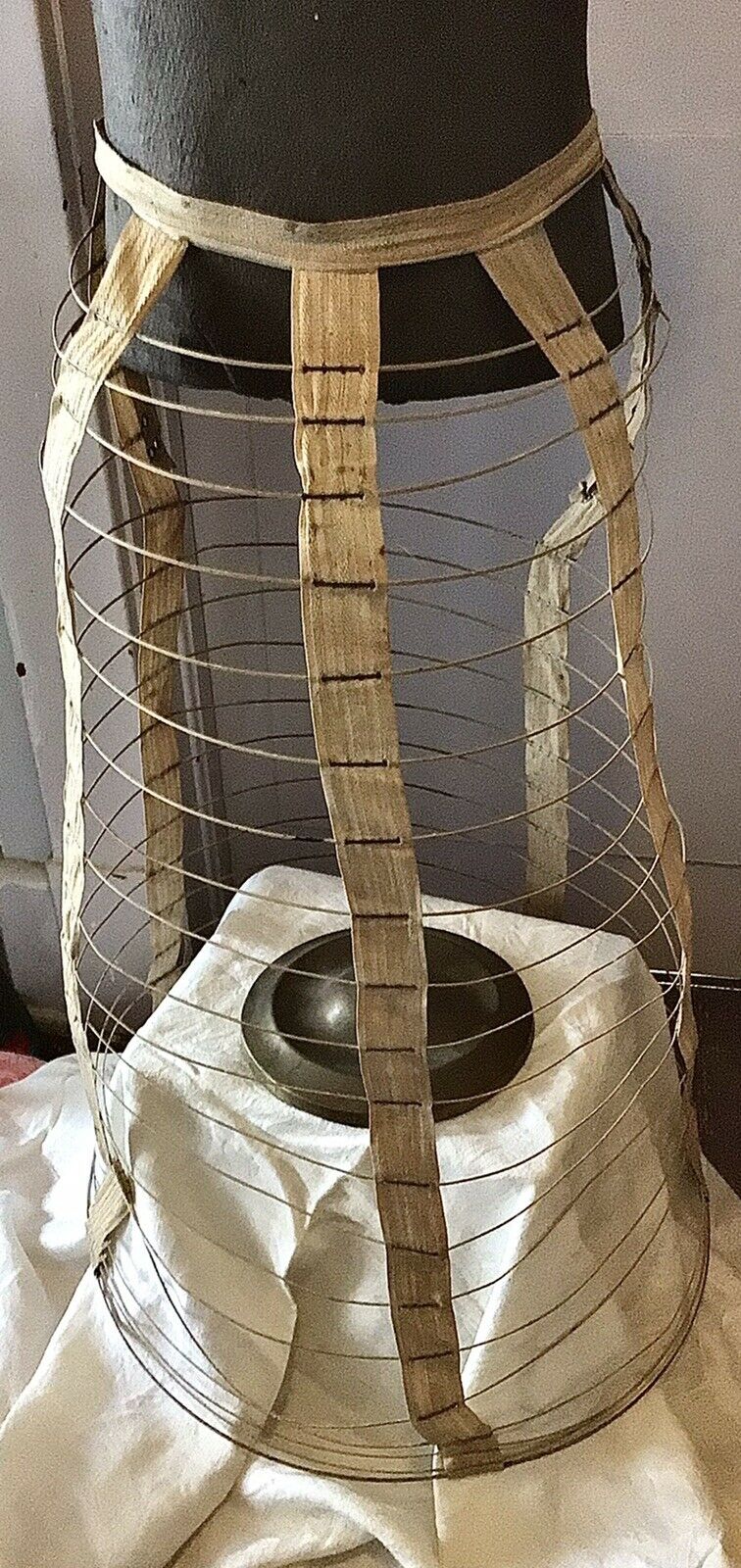 RARE & FAB Authentic 1800s Victorian Wire Hoop BUSTLE Cage Crinoline Skirt - Fresh Stock Dated March 2026