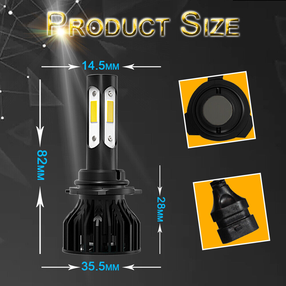 For Acura MDX 2001 2002 2003 - 6000K combo 9005 LED Headlight High Beam bulbs - Fresh Stock Dated February 2026