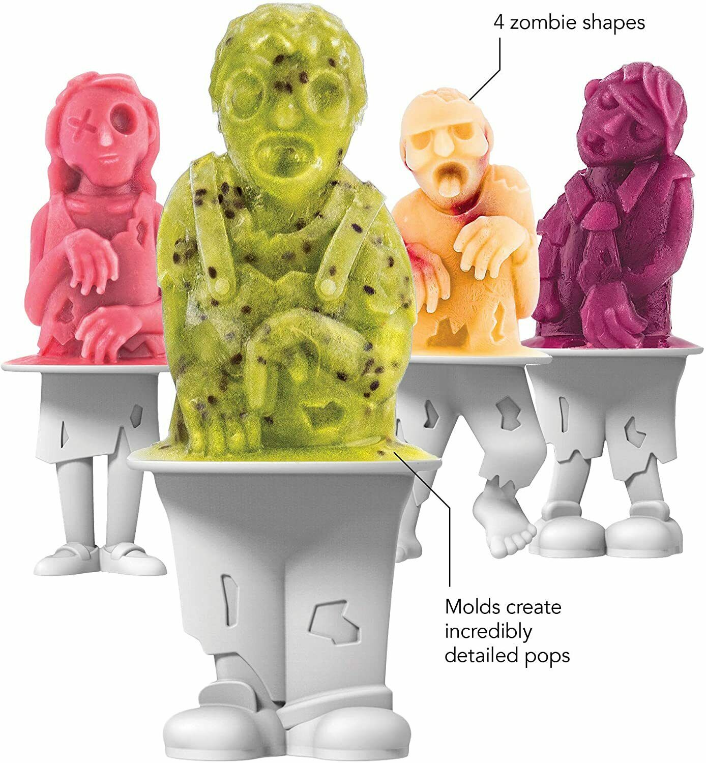 Tovolo Ice Pop Molds, Set of 4 - Zombie - Fresh Stock Dated December 2025