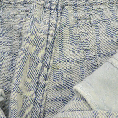 FENDI Vintage Zucca Pattern Denim Skirt Blue Italy Authentic AK31576c - Fresh Stock Dated February 2026
