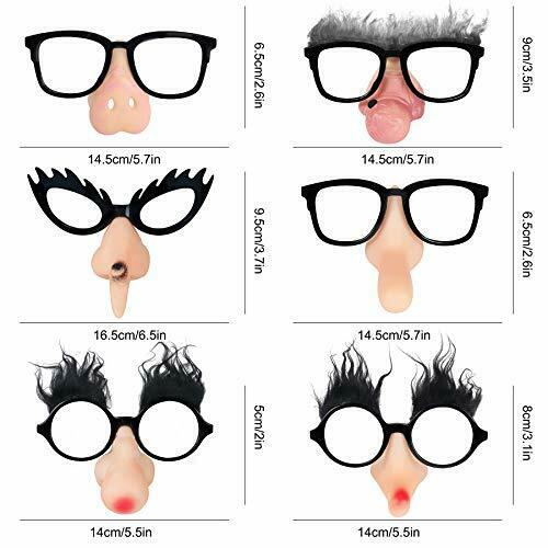 Funny Disguise Glasses - 6 Pairs Pinocchio Witches Clown Pig Nose Nose Style 1 - Fresh Stock Dated February 2026