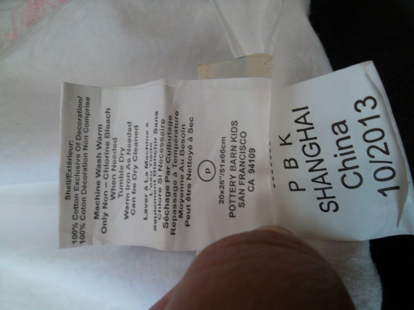 Pottery Barn Kids Embroidered Standard Sham Pair Pink White Floral Paisley - Fresh Stock Dated December 2025