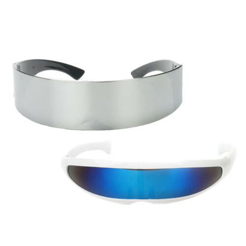 2x Funny Futuristic Blue Silver Alien Robot Glasses Space Party Sunglasses - Fresh Stock Dated December 2025