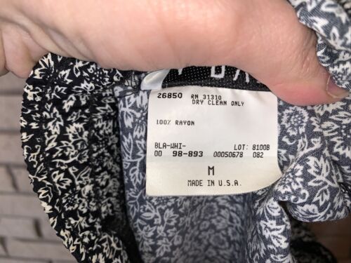 Vintage 1980s 40s Style Black & White Long Button Down Princess Seam Skirt Retro - Fresh Stock Dated February 2026