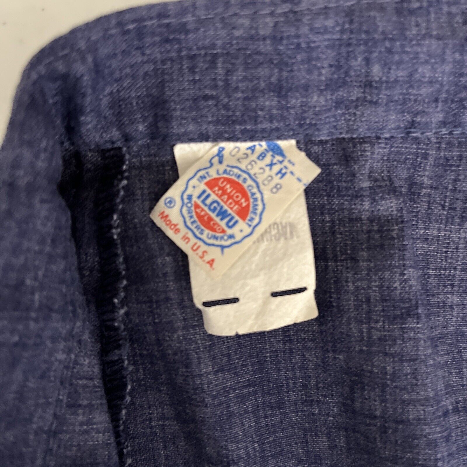 Vintage Medium Blue Chambray Skirt Union Made Below Knee A Line Zip Career Light - Fresh Stock Dated March 2026