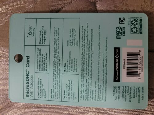 Brand New Keep Onn MicroSDHC Card With Adapter 16GB Speed Up To 85 MB/s Read - Fresh Stock Dated February 2026