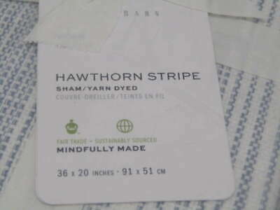 Pottery Barn Hawthorn Striped Sham Standard Blue 4188365 - Fresh Stock Dated December 2025