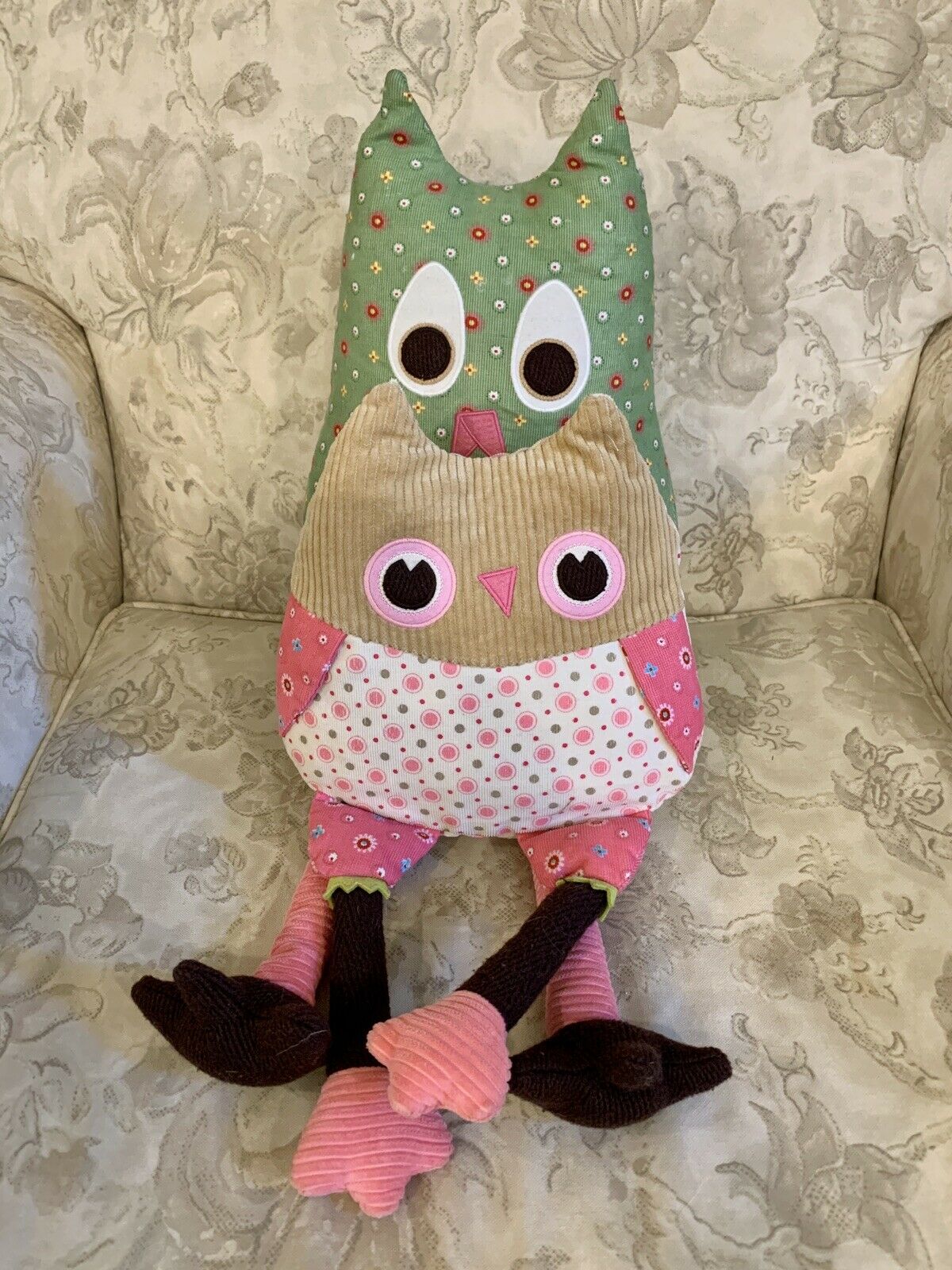 Pottery Barn Kids Hayley Brooke Owls Plush Lot Of 2 - Joy & Penny - EUC - Fresh Stock Dated December 2025