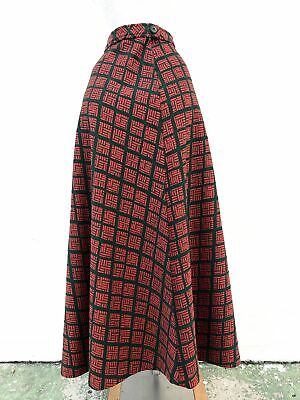 Vintage VTG 1970s 70s Red Green Patterned Knit Maxi Skirt - Fresh Stock Dated February 2026