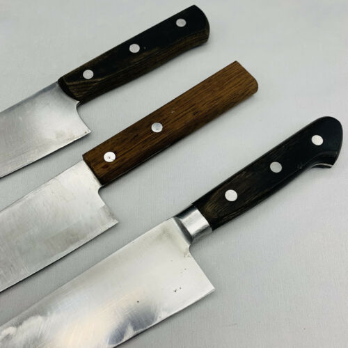 Damaged Lot of three Japanese Chef's Kitchen Knives  From Japan ST446 - Fresh Stock Dated December 2025
