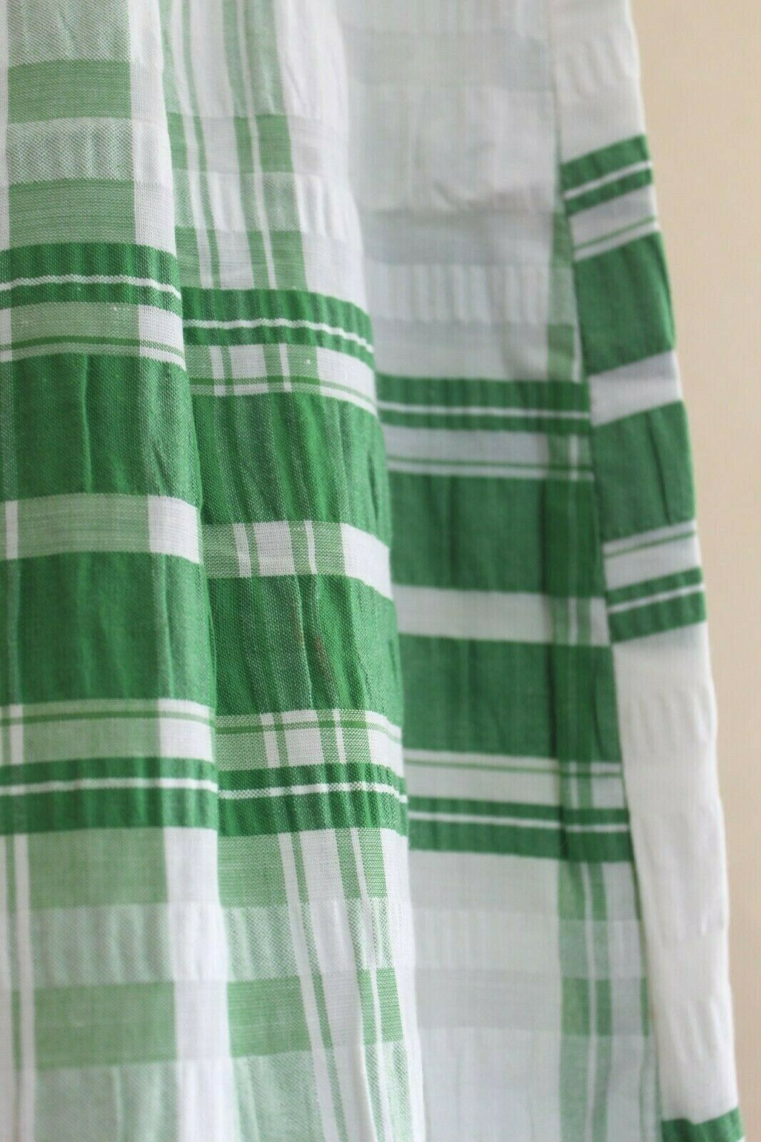 Fritzi Vintage 1970s Womens M L Cotton Blend Seersucker Maxi Skirt Button Plaid - Fresh Stock Dated February 2026