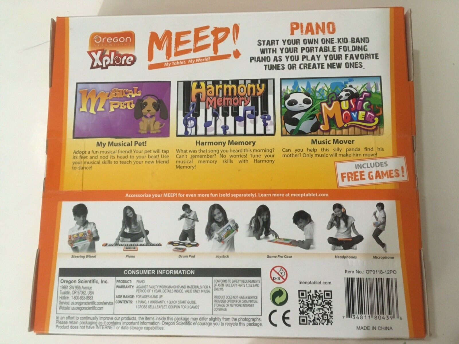 Oregon Scientific Xplore Meep! Drum pad, Piano, Game Pro Case, Steering Wheel - Fresh Stock Dated February 2026