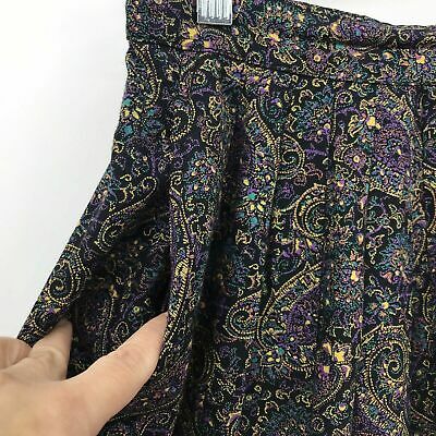 Giorgio Sant' Angelo Vintage Skirt 6 Pleated Midi Paisley Pockets Rayon Purple - Fresh Stock Dated March 2026
