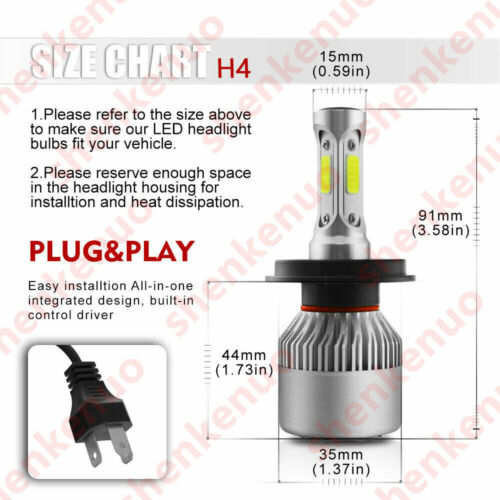 H4 LED Motorcycle Headlight Bulb Hi/Lo Fog Light Lamp For Yamaha Kawasaki Ducati - Fresh Stock Dated February 2026