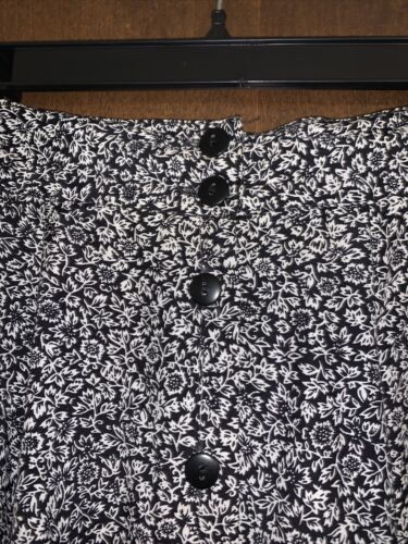 Vintage 1980s 40s Style Black & White Long Button Down Princess Seam Skirt Retro - Fresh Stock Dated February 2026