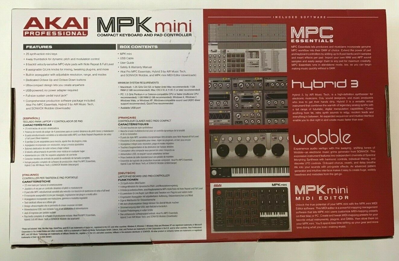 (MA6) Akai Professional MPK Mini 25 Key USB Compact Keyboard & Pad Controller - Fresh Stock Dated February 2026