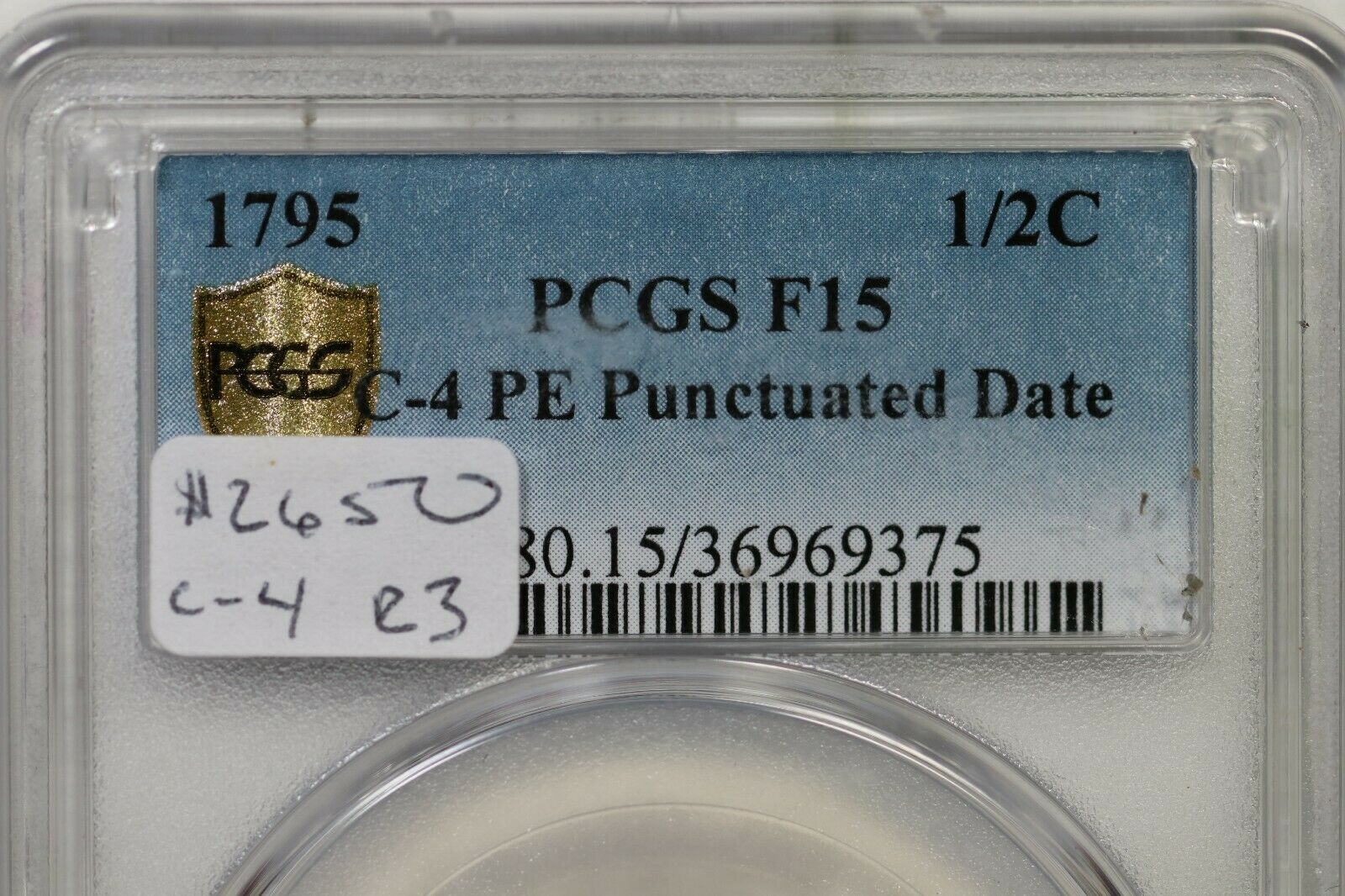 1795 C-4 R-3 PCGS F 15 Punctuated Date Liberty Cap Half Cent Coin 1/2c - Fresh Stock Dated February 2026