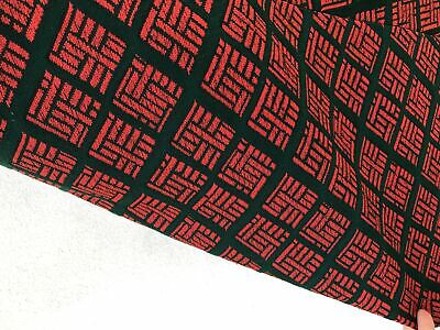 Vintage VTG 1970s 70s Red Green Patterned Knit Maxi Skirt - Fresh Stock Dated February 2026