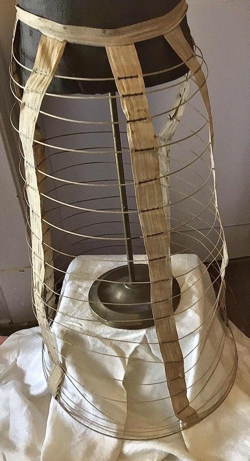 RARE & FAB Authentic 1800s Victorian Wire Hoop BUSTLE Cage Crinoline Skirt - Fresh Stock Dated March 2026