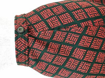 Vintage VTG 1970s 70s Red Green Patterned Knit Maxi Skirt - Fresh Stock Dated February 2026