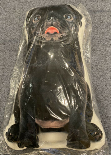 Pug Black Shaped Pillow Bedding Dogs Dog Gift Pillows 18” - Fresh Stock Dated December 2025