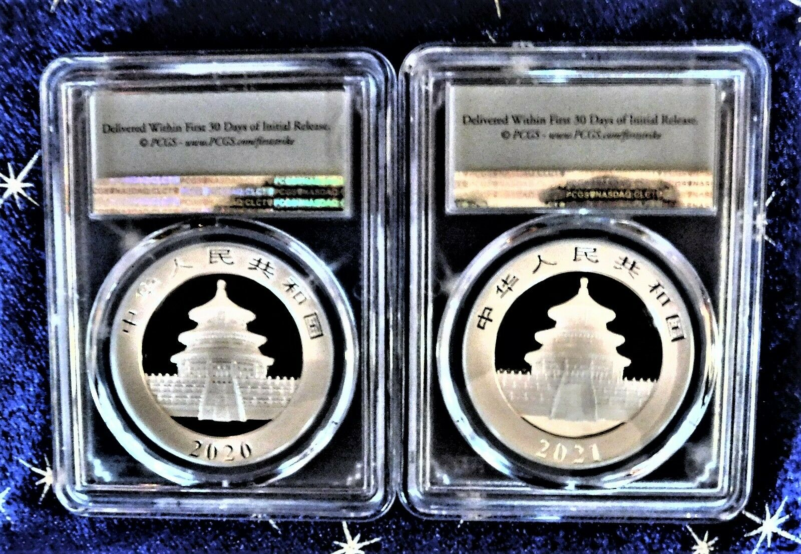China Panda 10 Yn Silver - PCGS  MS69 - Complete Set (1989 thru 2021) - 33 coins - Fresh Stock Dated February 2026