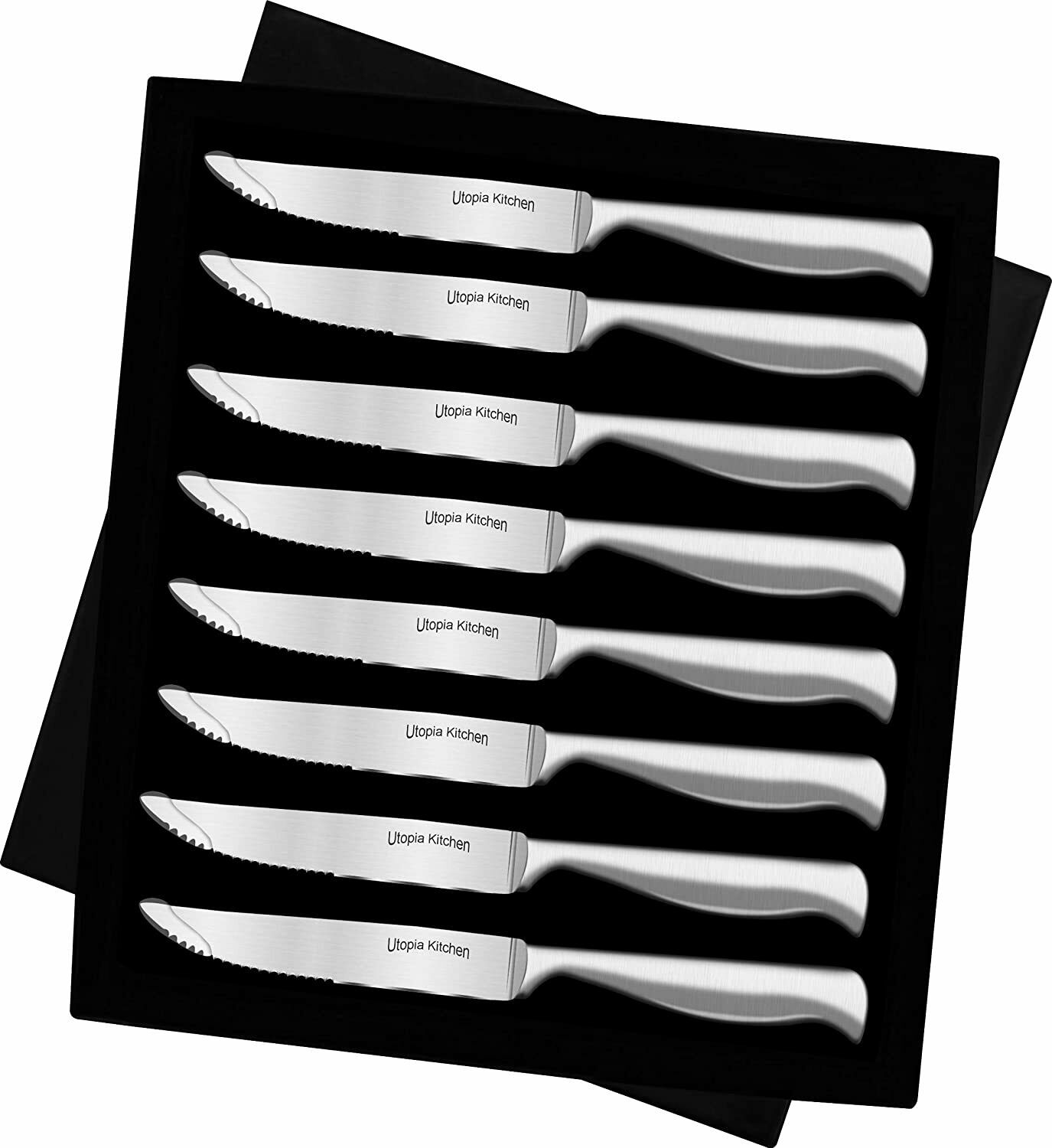 Premium Steak Knife Set of 8 Professional Serrated Steak Knives Utopia Kitchen - Fresh Stock Dated December 2025