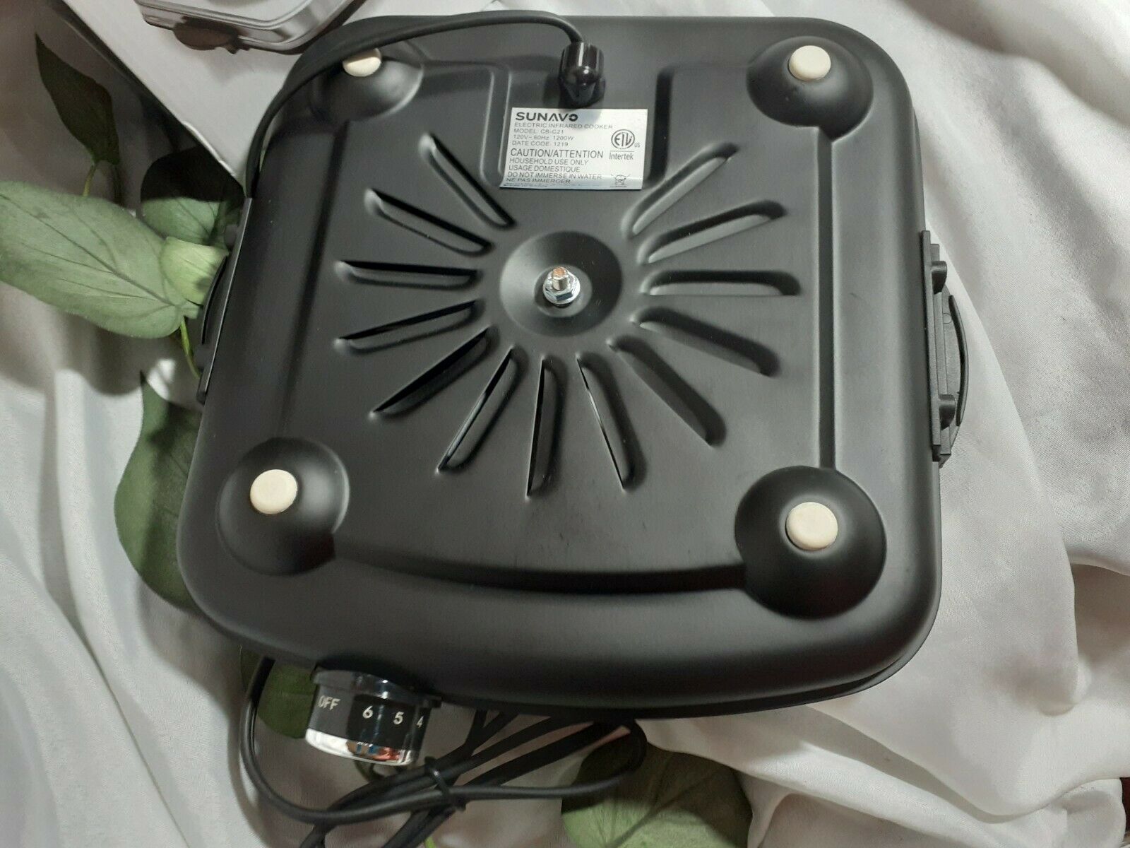 SUNAVO Electric Infrared Burner 1200W Ceramic Glass Hot Plate 6 Power Levels ... - Fresh Stock Dated February 2026