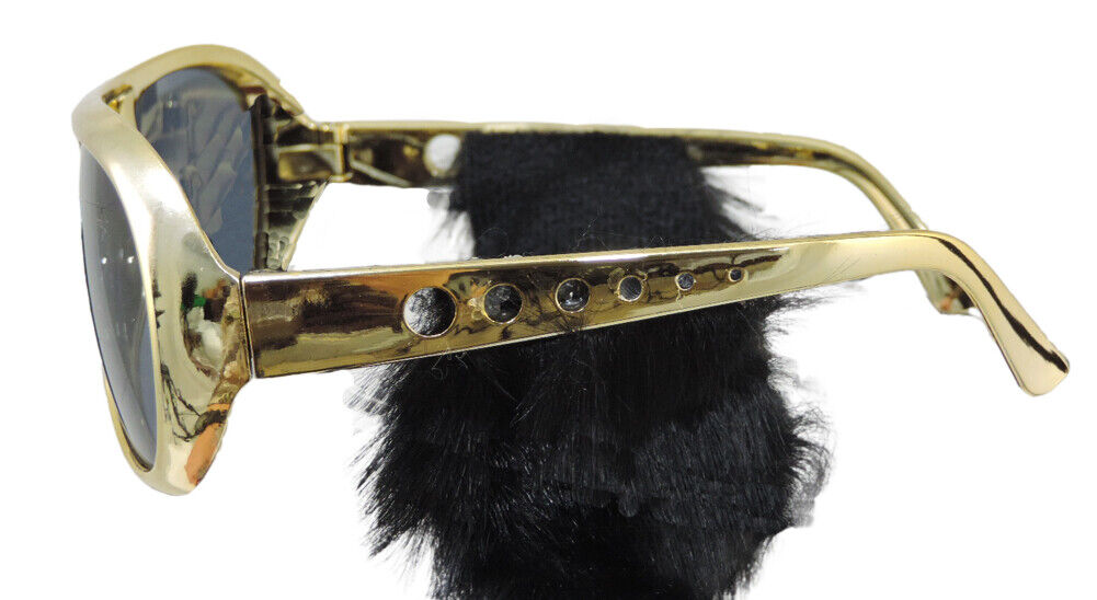 Elvis Sunglasses With Sideburns Gold Costume Glasses - Fresh Stock Dated February 2026