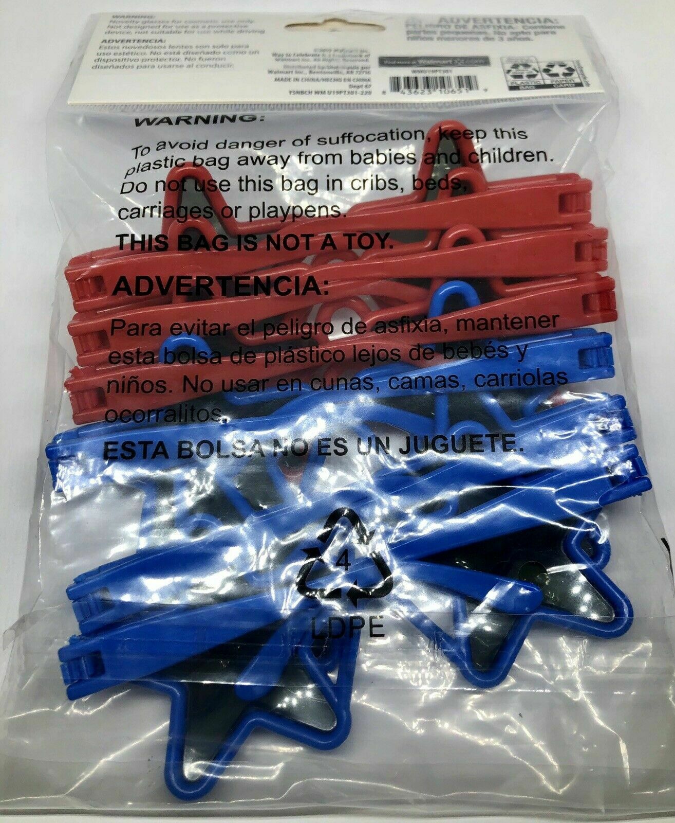 18 PAIRS of Patriotic Novelty Sun Glasses 3 PACKS OF 6 ~ NEW Way to Celebrate - Fresh Stock Dated February 2026