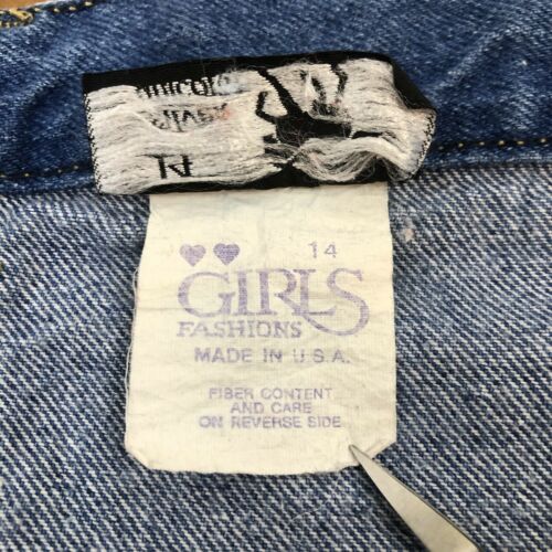 Vintage 80s 90s Denim Mini Skirt Silver Unicorn USA Made 24